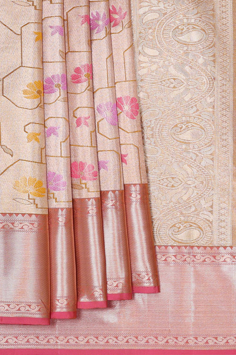 Image of Kanchipattu Gold Tissue Brocade Saree